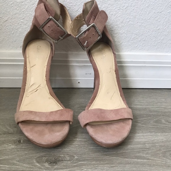 Calvin Klein Vivian Pink Open Toe Heel Size 7 - Picture 2 of 12